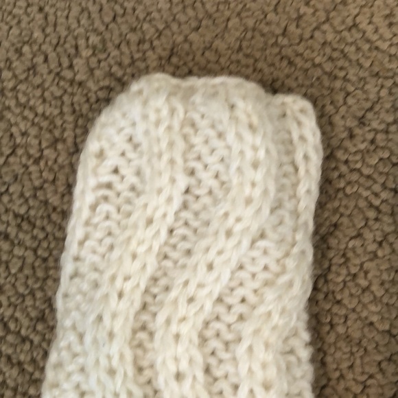 Shawl collar tuxedo hem open weave ivory  cardigan sweater M - Picture 8 of 16